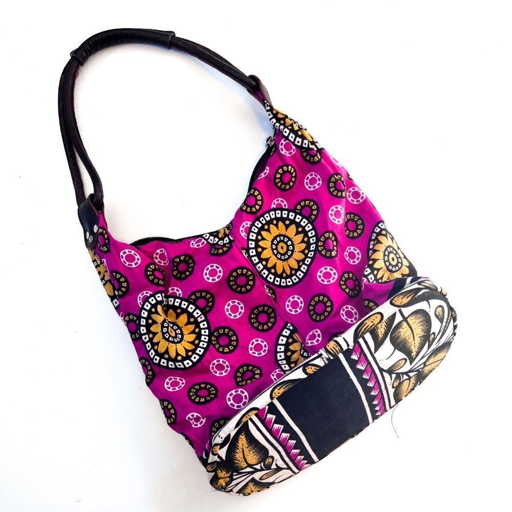 Annabelle Thom Leather and cloth Hobo Bag - Picture 2 of 9
